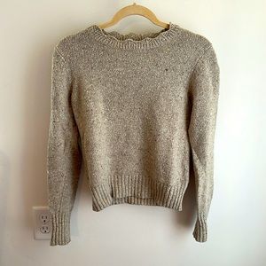 Club Monaco Beige Scallop Neck Sweater